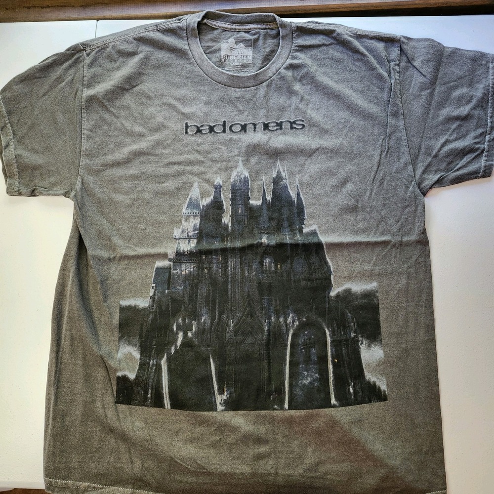 Sumerian Records Bad Omens Gray Graphic Print Cotton Crew Neck T-Shirt L